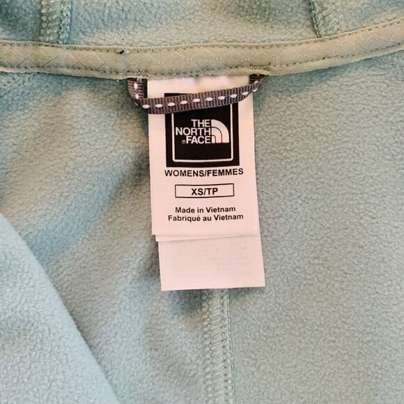 THE NORTH FACE Women TKA Stretch Hooded Fleece Cardigan Jumper Size XS Turquoise - Picture 10 of 14